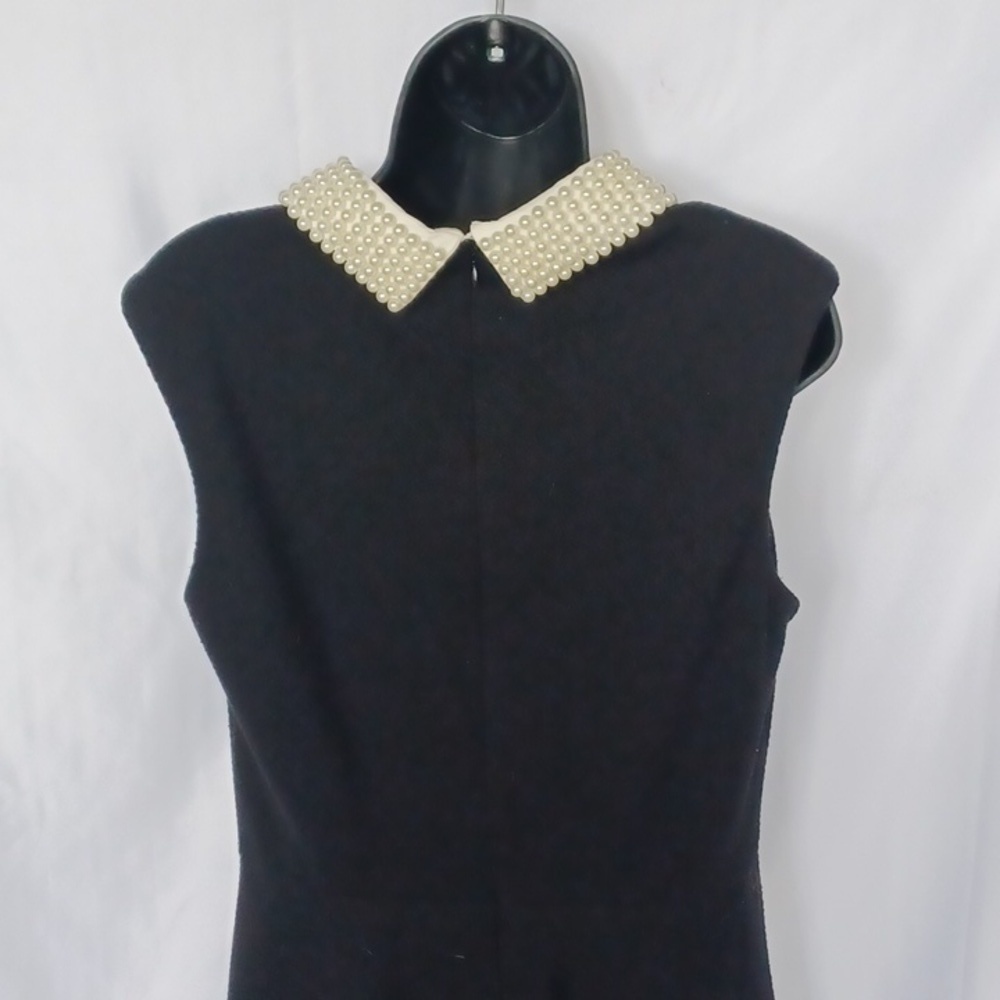 Betsey Johnson Beautiful LBD, pearl collar dress sz 12, 19" pit to pit, 37" long - Picture 4 of 7